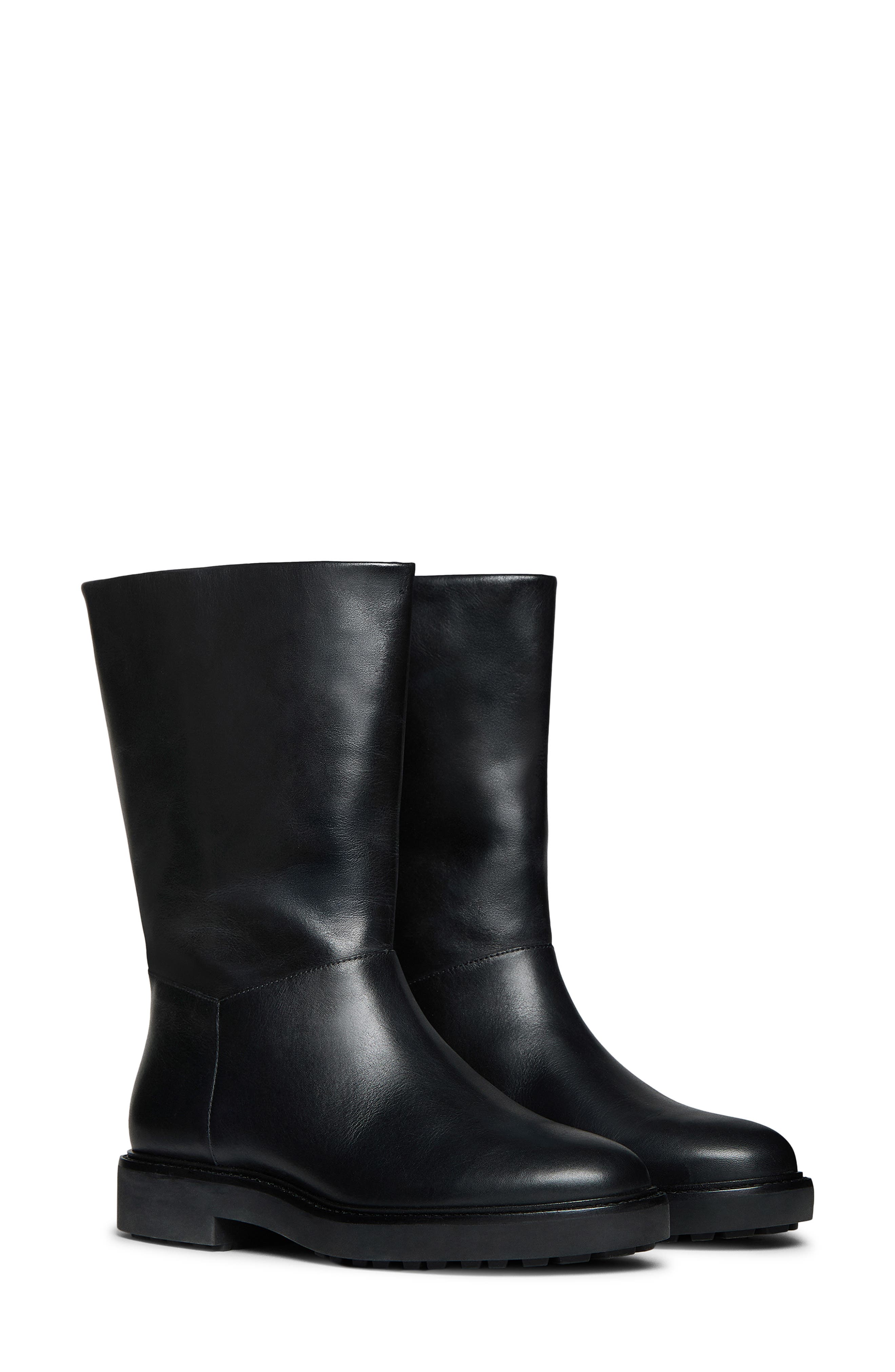 Reformation Dorinda Boot, Main, color, Black Leather