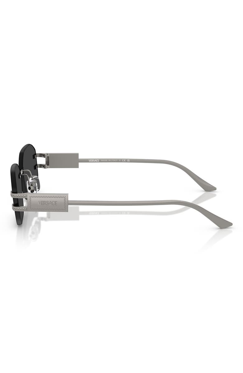 Versace 58mm Oval Sunglasses, Alternate, color, Gunmetal / Grey Mirror Silver