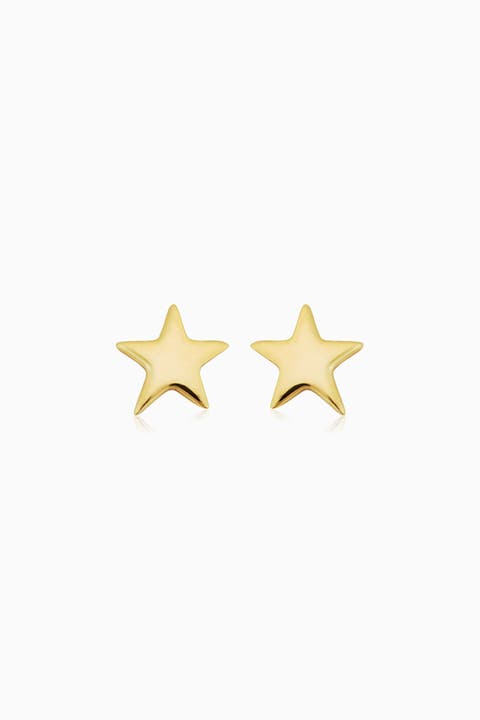 10K Gold Starry Night Stud Earrings
