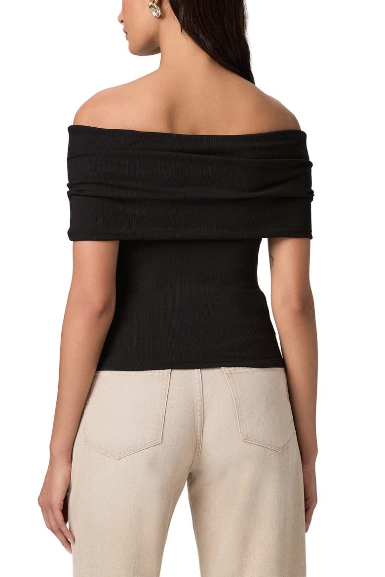 Rosarita Rib Knit Off the Shoulder Top, Alternate, color, BLACK