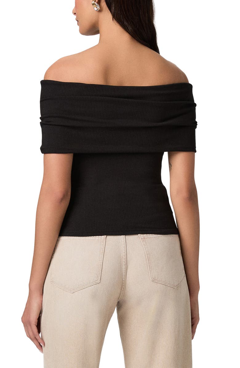 PAIGE Rosarita Rib Knit Off the Shoulder Top, Alternate, color, Black