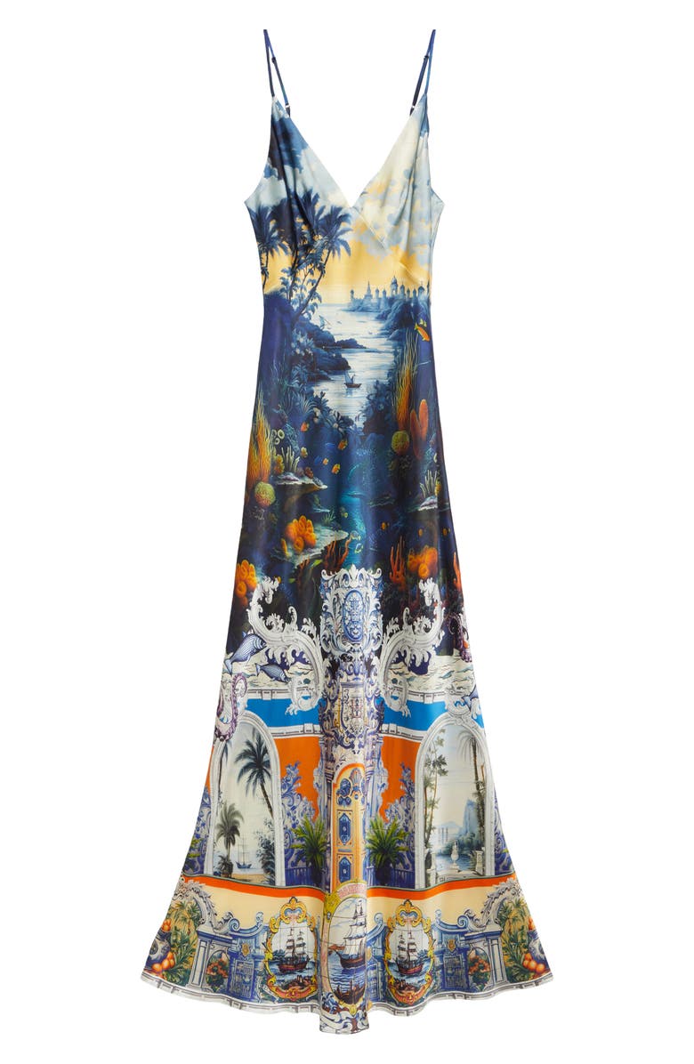 Camilla Bias Cut Silk Charmeuse Slipdress, Alternate, color, Song Of Saint Anthony