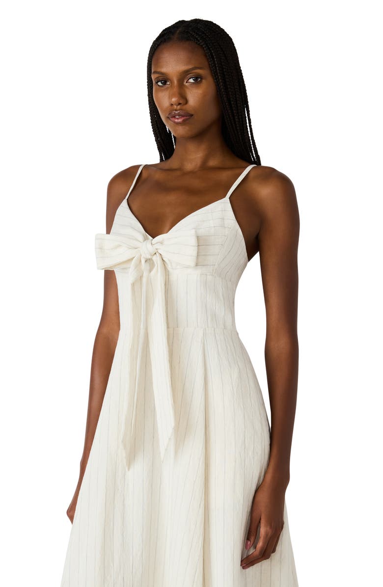 Steve Madden Luna Bow Front Sleeveless Midi Dress, Alternate, color, Heather Linen