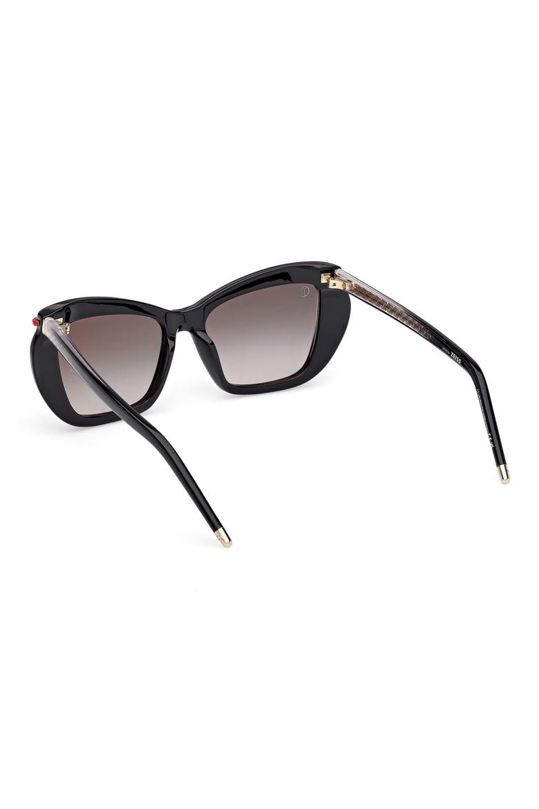 53mm Geometric Sunglasses, Alternate, color, BLACK GOLD / ZEISS SMOKE LENS