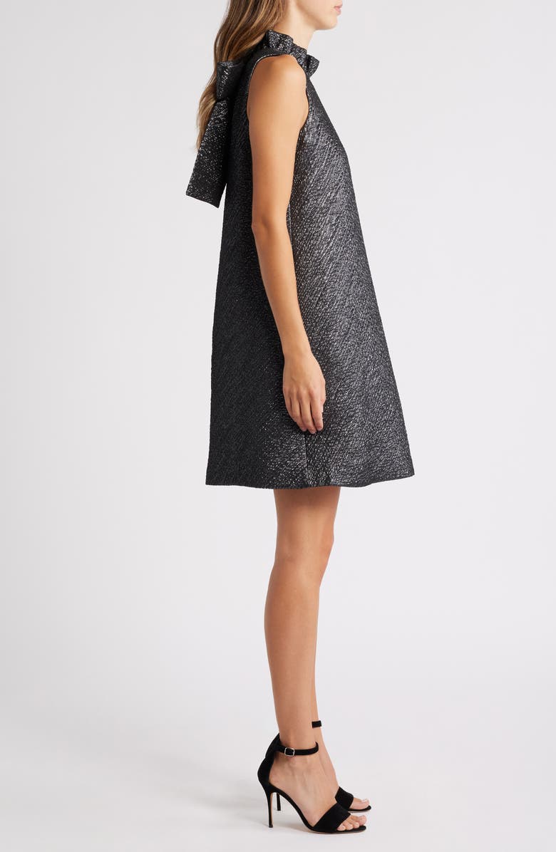 Anne Klein Ruffle Metallic Sleeveless A-Line Dress, Alternate, color,