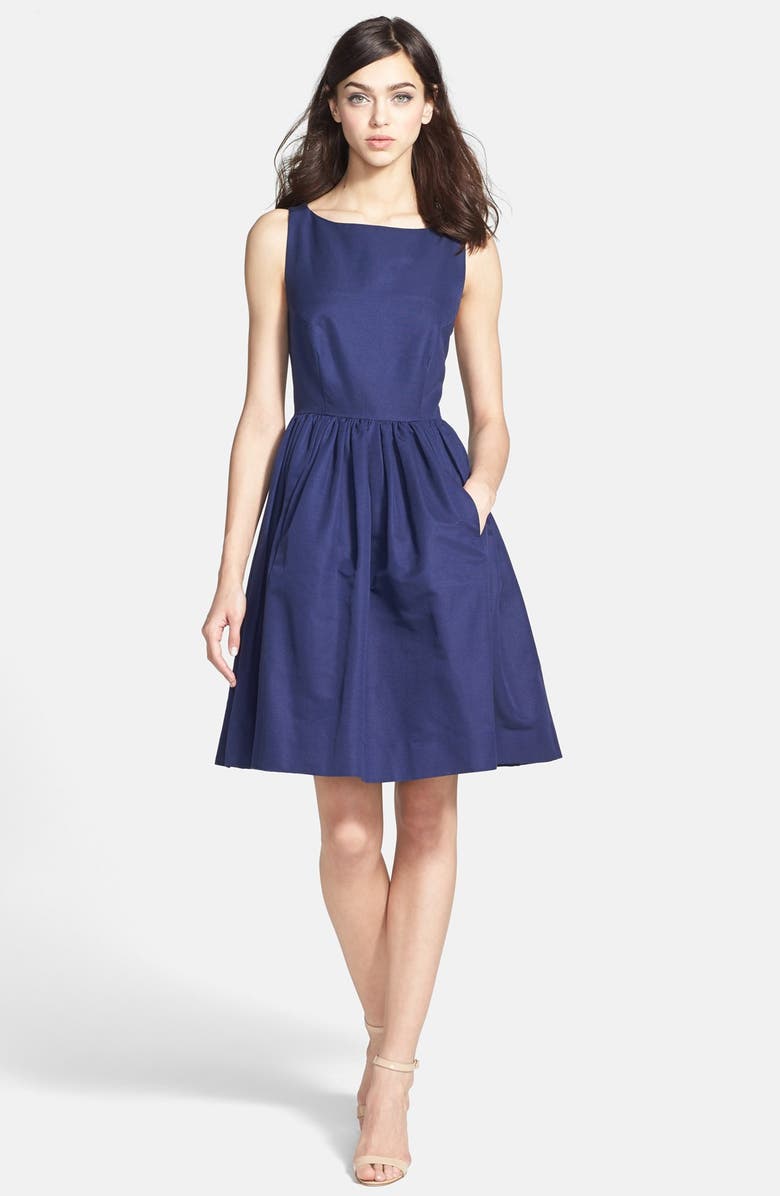 Kate Spade New York 'tanner' cross back cotton blend fit & flare dress |  Nordstrom