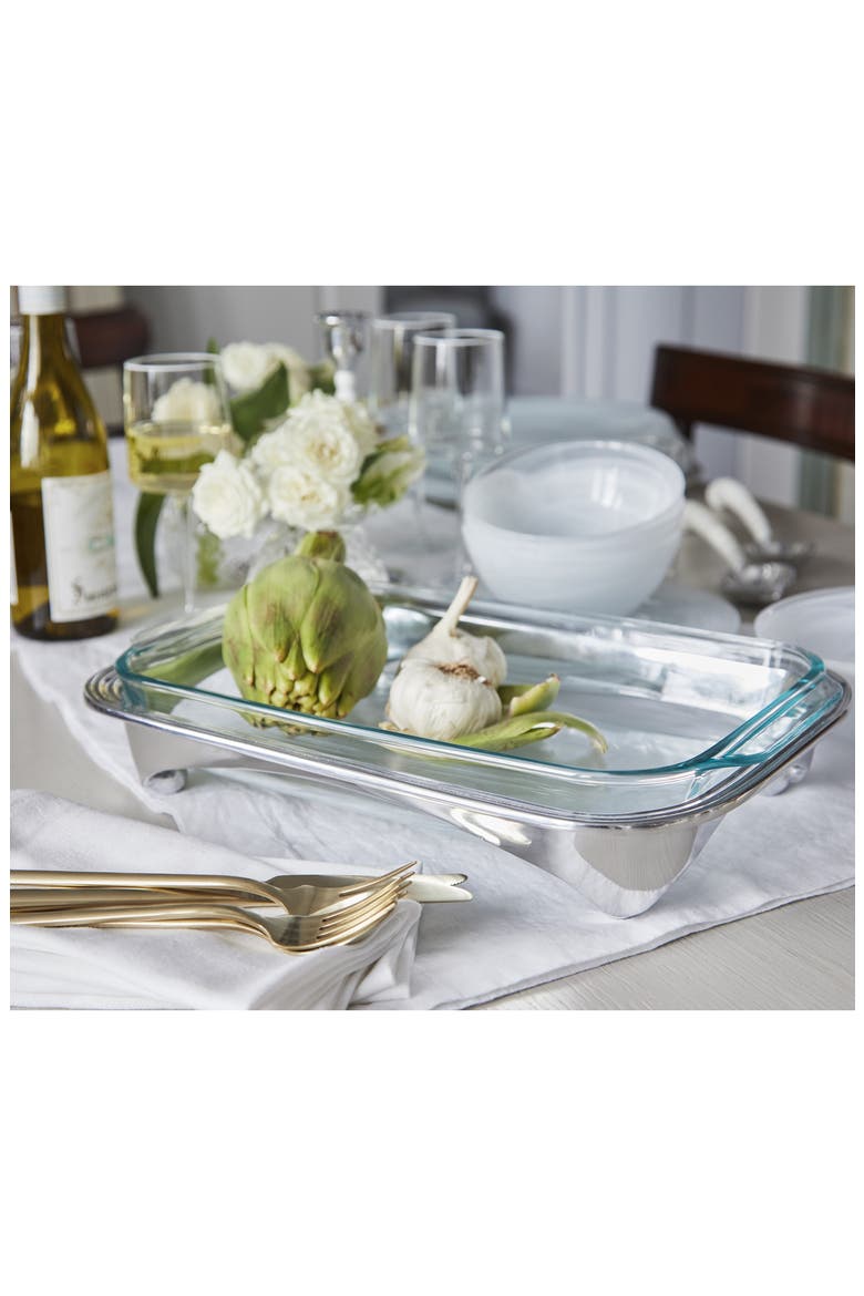 Signatura Oblong Casserole Caddy, Alternate, color, SILVER