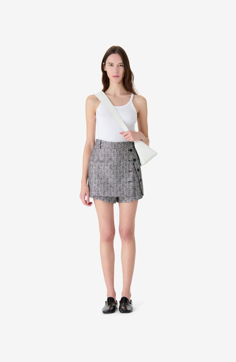 IRO Seren Metallic Tweed Skort, Alternate, color, Black / White / Lurex