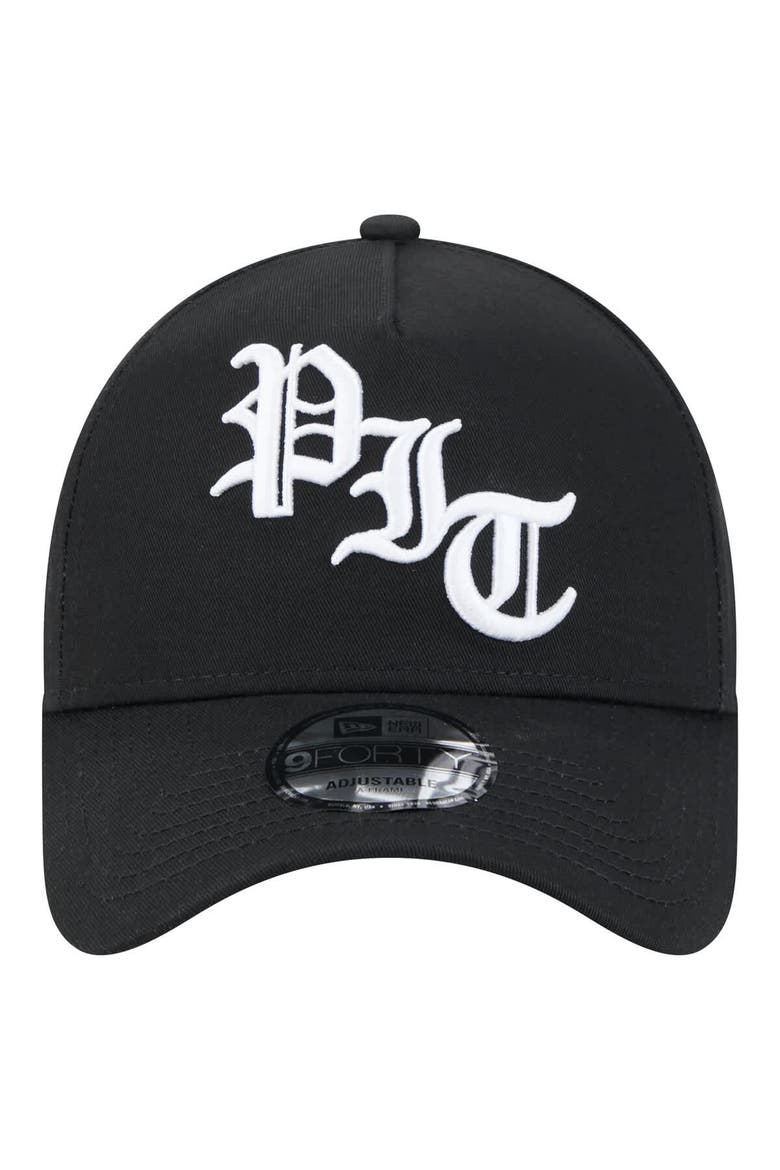 Men's New Era Black Pittsburgh Steelers Mystic 9FORTY A-Frame Adjustable Hat, Alternate, color, Black