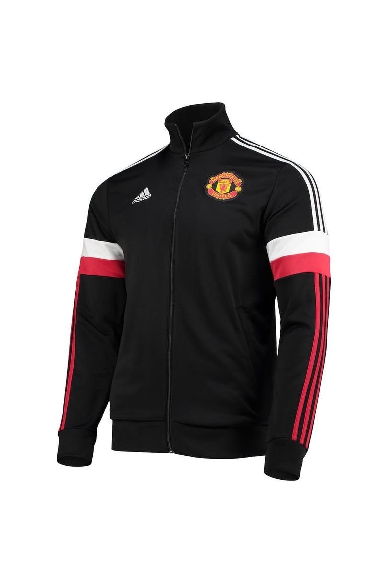 Men's adidas Black Manchester United 3-Stripes AEROREADY Full-Zip Track Jacket, Alternate, color, Black
