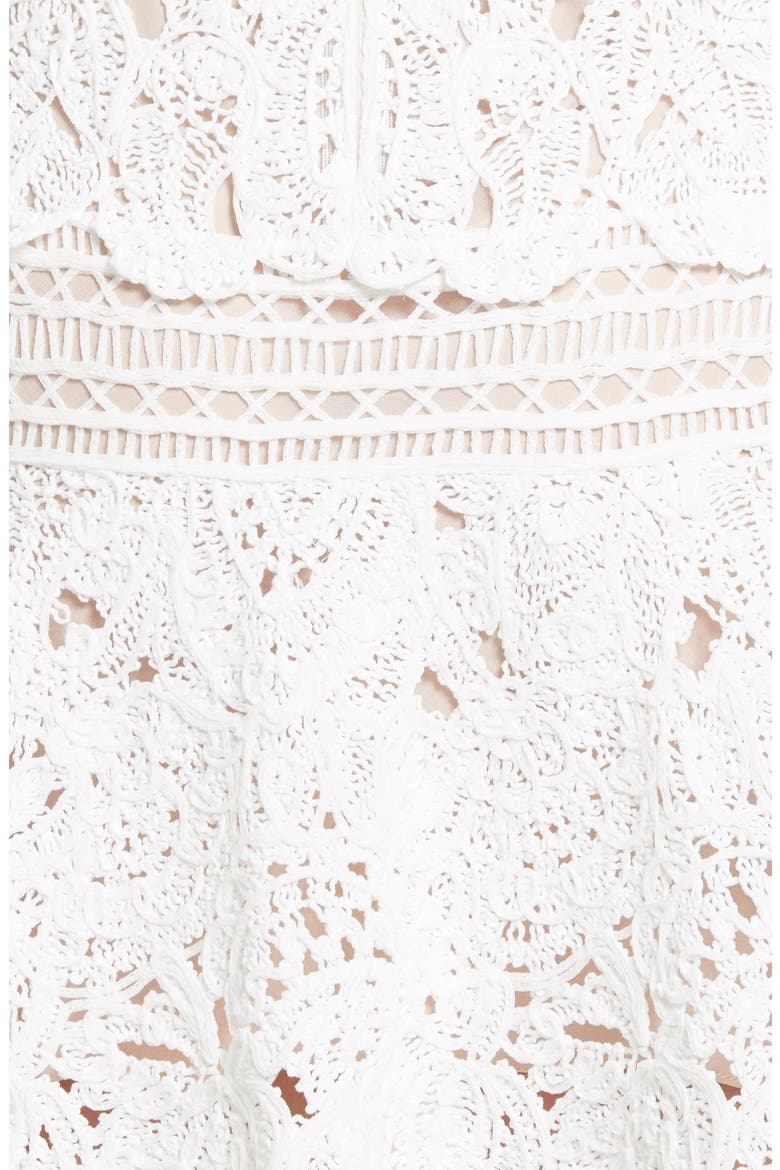 Crochet Ruffle Dress, Alternate, color, IVORY