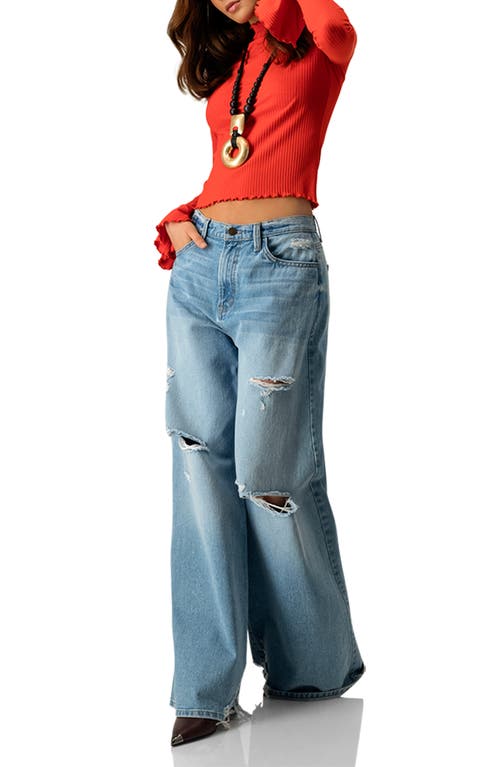 Ivonne Ribbed Long-sleeve Top With Flared Cuffs In Red