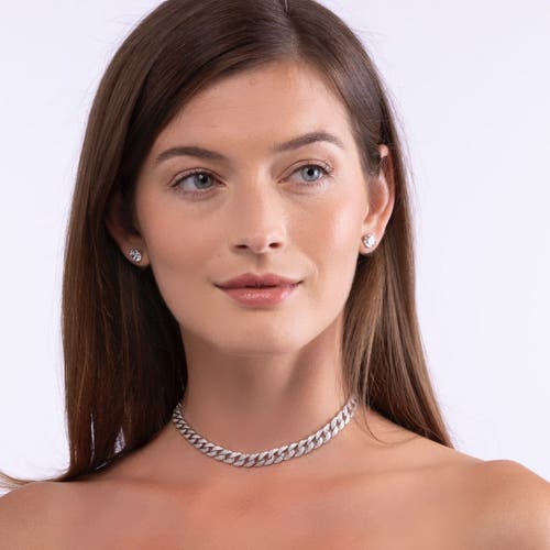 Anna Zuckerman Havana 9mm Cuban Necklace In Platinum