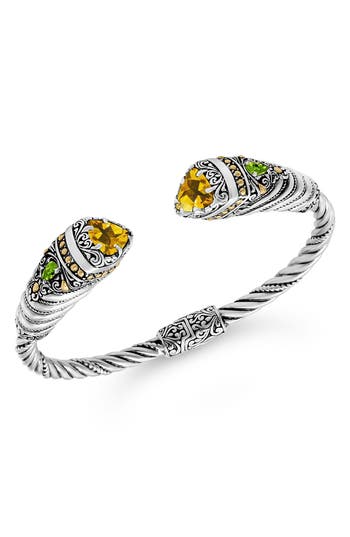 Devata Stone & Sterling Silver Bali Uluwatu Cuff Bracelet In Silver