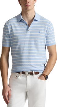 Polo Ralph Lauren Stripe Cotton & Linen Polo Sweater