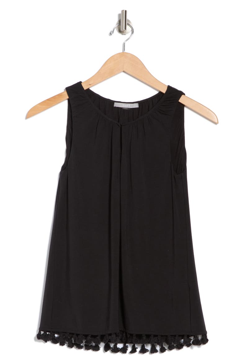 Cari Fringe Hem Tank, Alternate, color, BLACK
