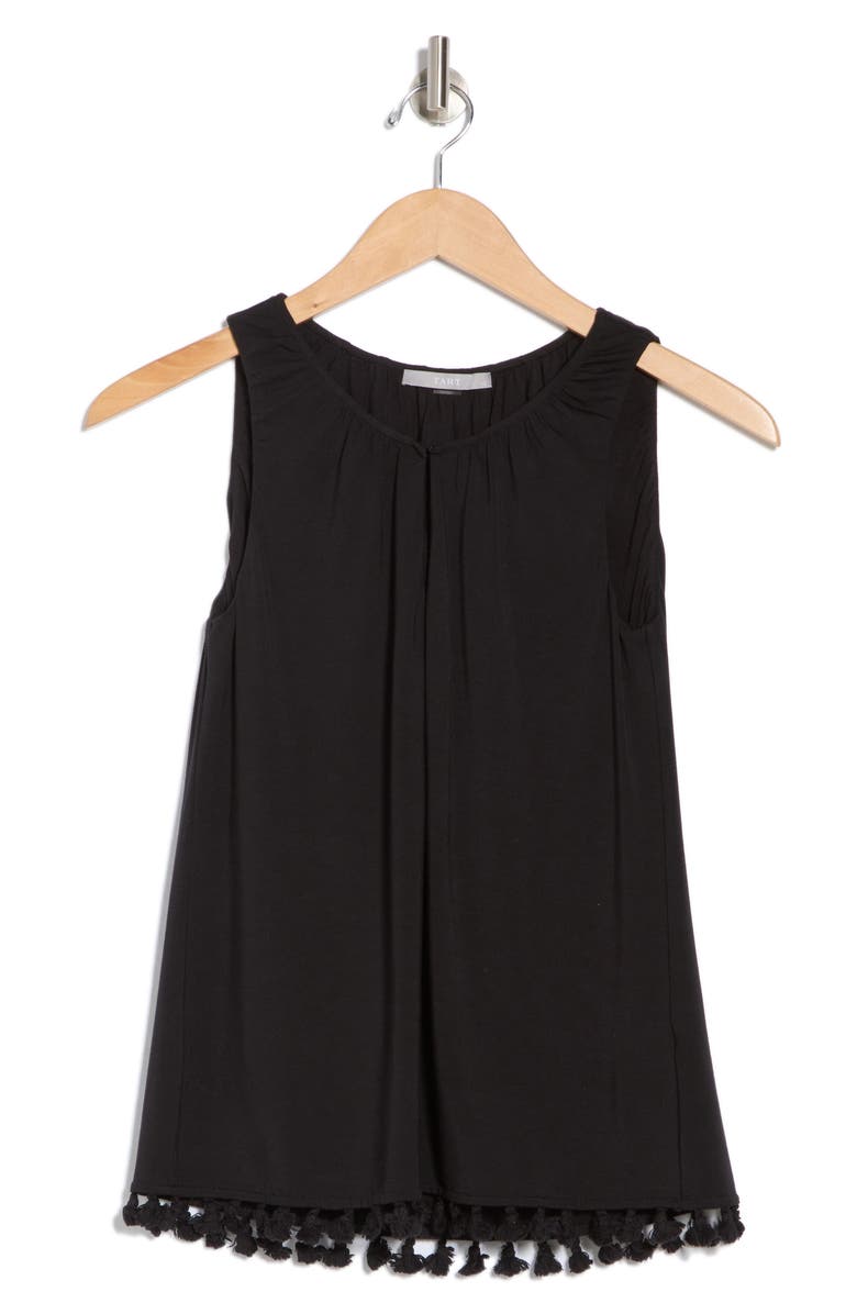 Tart Cari Fringe Hem Tank, Alternate, color, Black