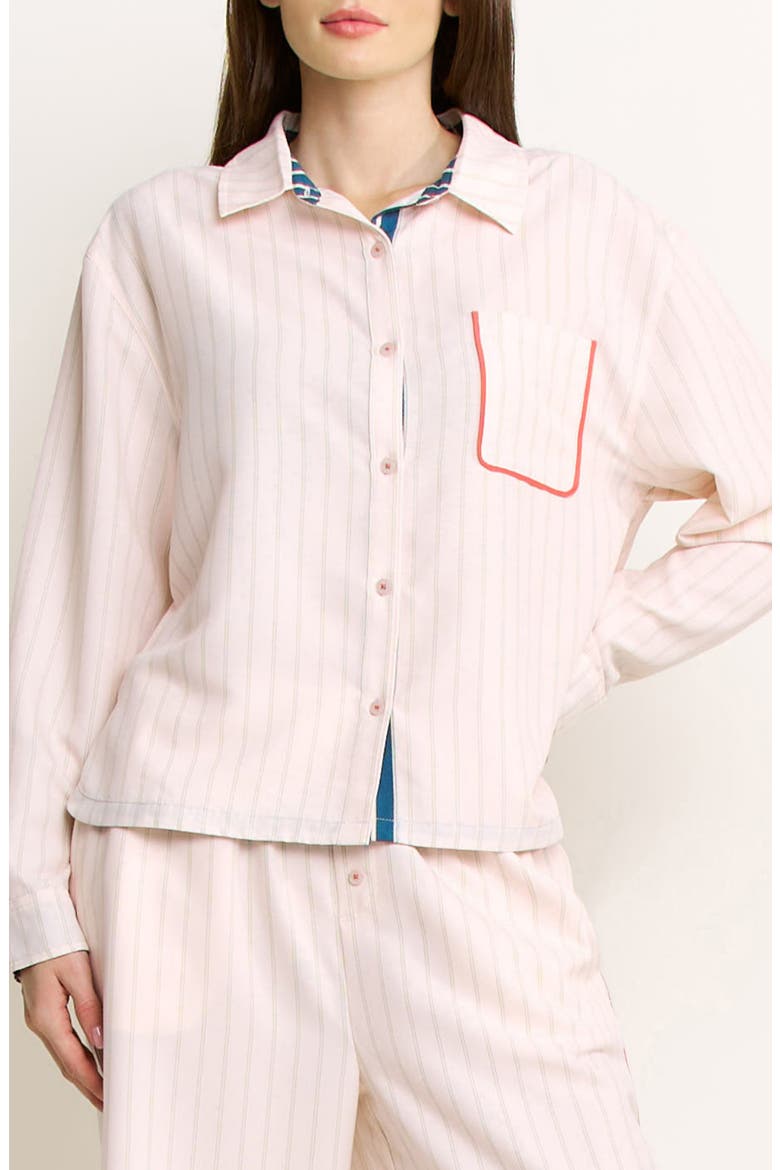 Brunch Date Button-Up Shirt, Main, color, FLORA STRIPE