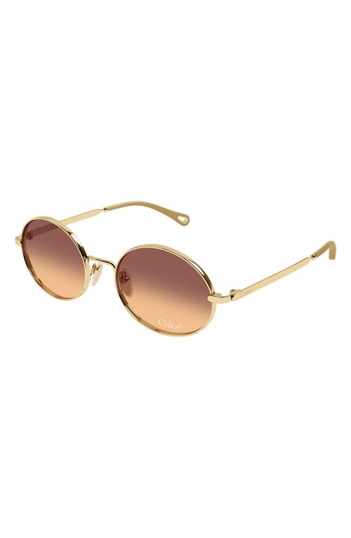 Chloé Ch0326s Round Frame Sunglasses In Gold