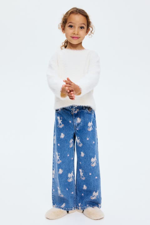 Printed Wide Leg Jeans