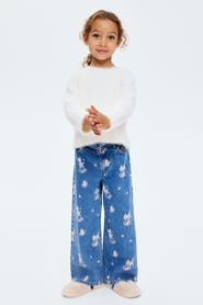 H&M Printed Wide Leg Jeans