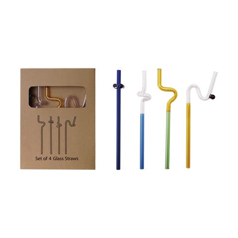 4-Piece Twisted Drinking Straw Set