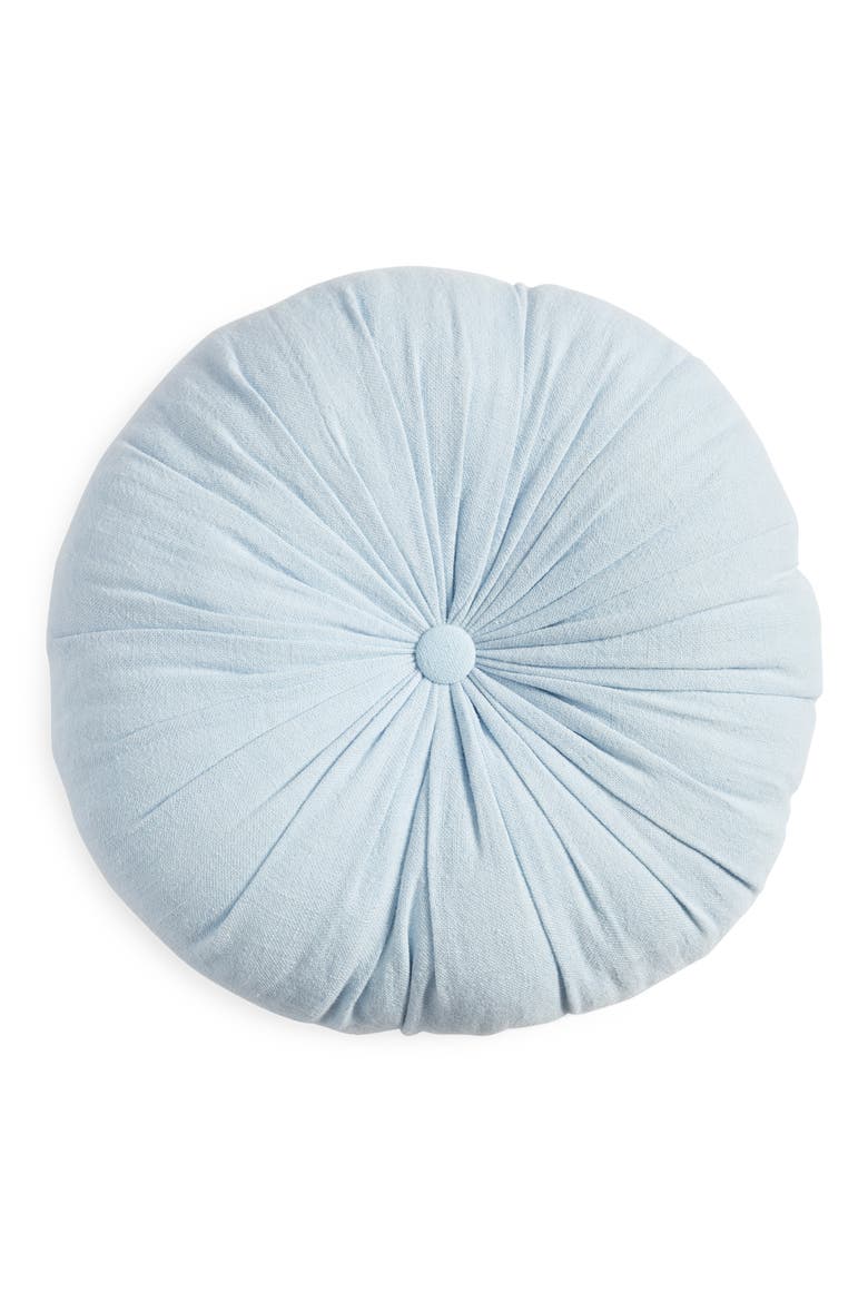 Washed Linen Accent Pillow, Main, color, BLUE SUBDUED