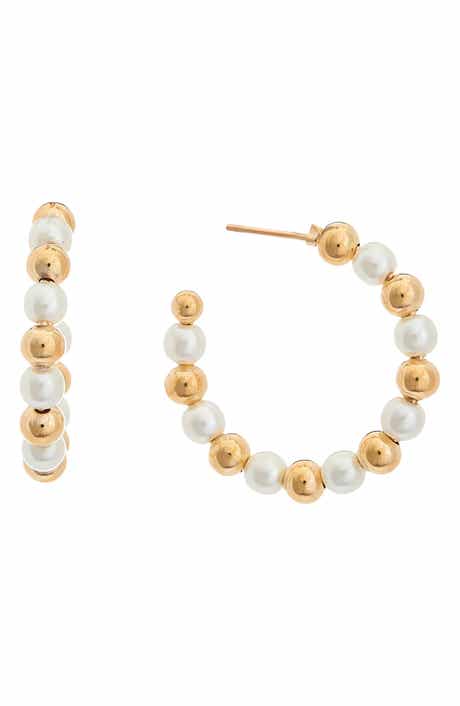 Pearl Hoop Earrings