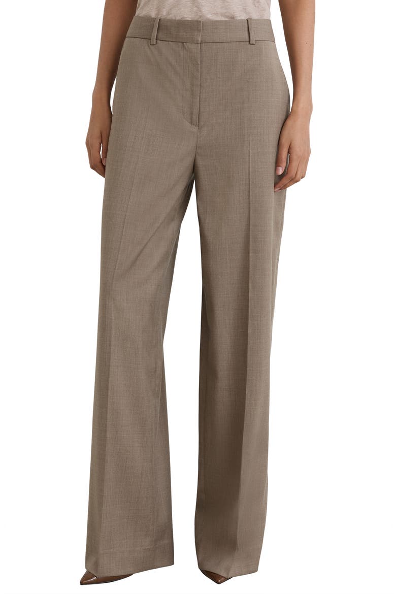 Adie Wide Leg Wool Blend Trousers, Alternate, color, NEUTRAL
