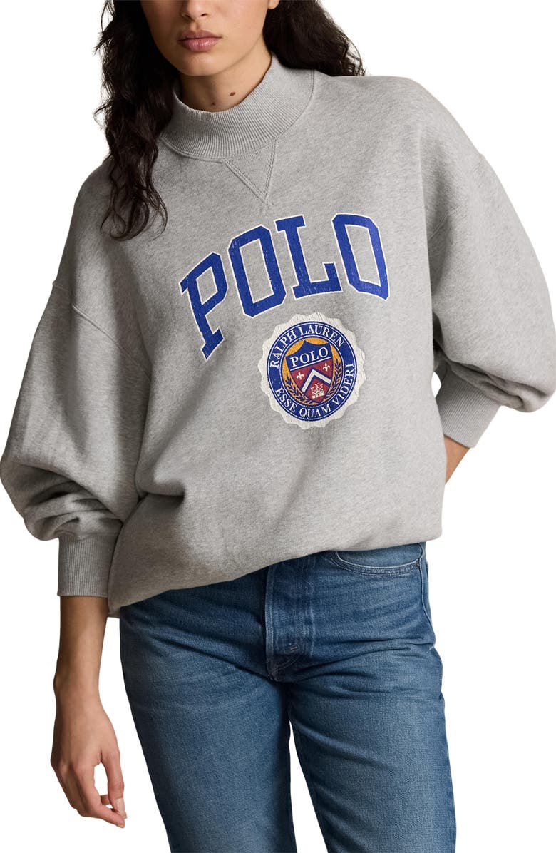 Polo Ralph Lauren Distressed Logo Graphic Sweatshirt, Main, color, 