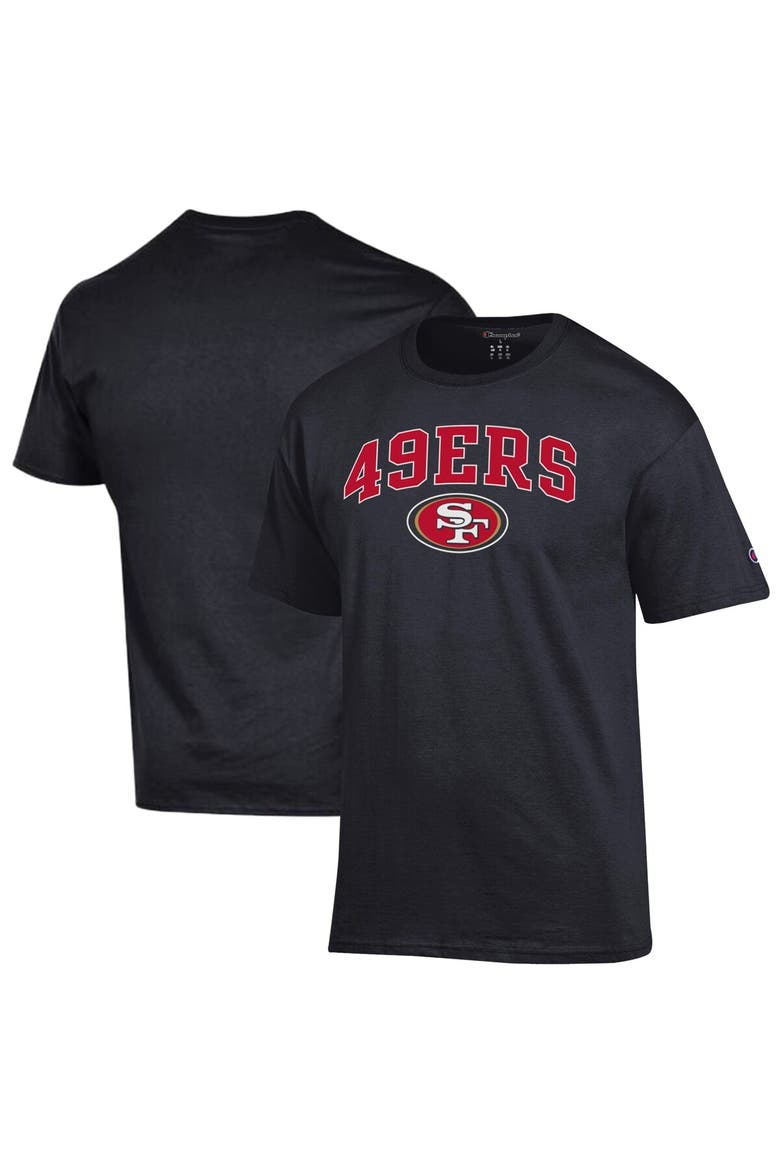 Men's Champion Black San Francisco 49ers Arch Over Logo T-Shirt, Main, color, Black