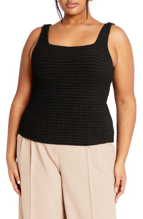 Lora Textured Square Neck Top (Plus)