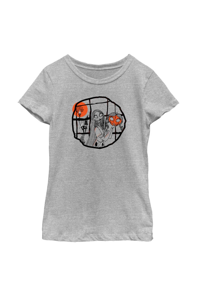 Girl's The Nightmare Before Christmas Halloween Sally Pumpkin Sketch T-Shirt, Main, color, Athletic Heather
