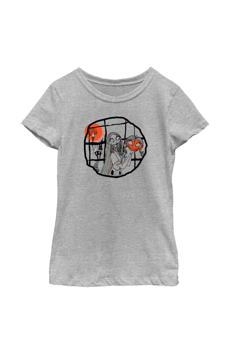 The Nightmare Before Christmas Girl's The Nightmare Before Christmas Halloween Sally Pumpkin Sketch  Graphic T-Shirt, Main, color, Athletic Heather