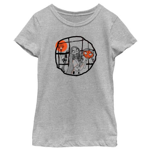Girl's The Nightmare Before Christmas Halloween Sally Pumpkin Sketch  Graphic T-Shirt