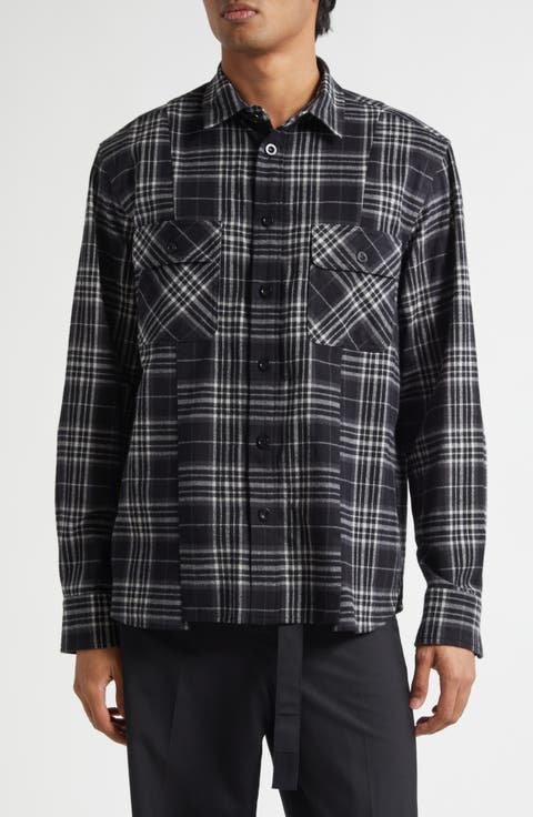 Plaid Cotton Flannel Button-Up Shirt