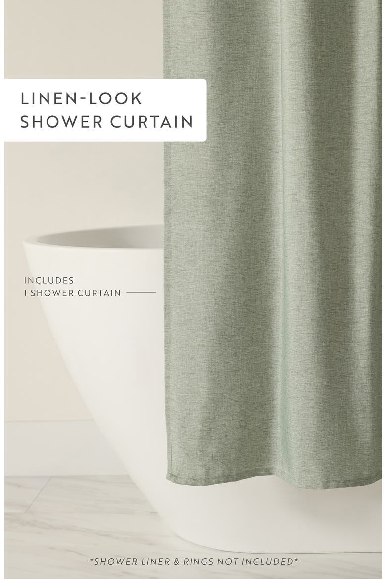 Woven Shower Curtain, Alternate, color, SAGE
