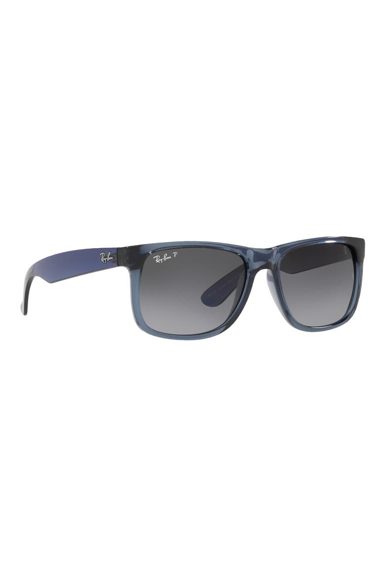 Justin 51mm Polarized Square Sunglasses, Alternate, color, TRANSPARENT BLUE / GREY