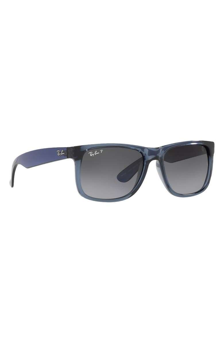 Ray-Ban Justin 51mm Polarized Square Sunglasses, Alternate, color, Transparent Blue / Grey