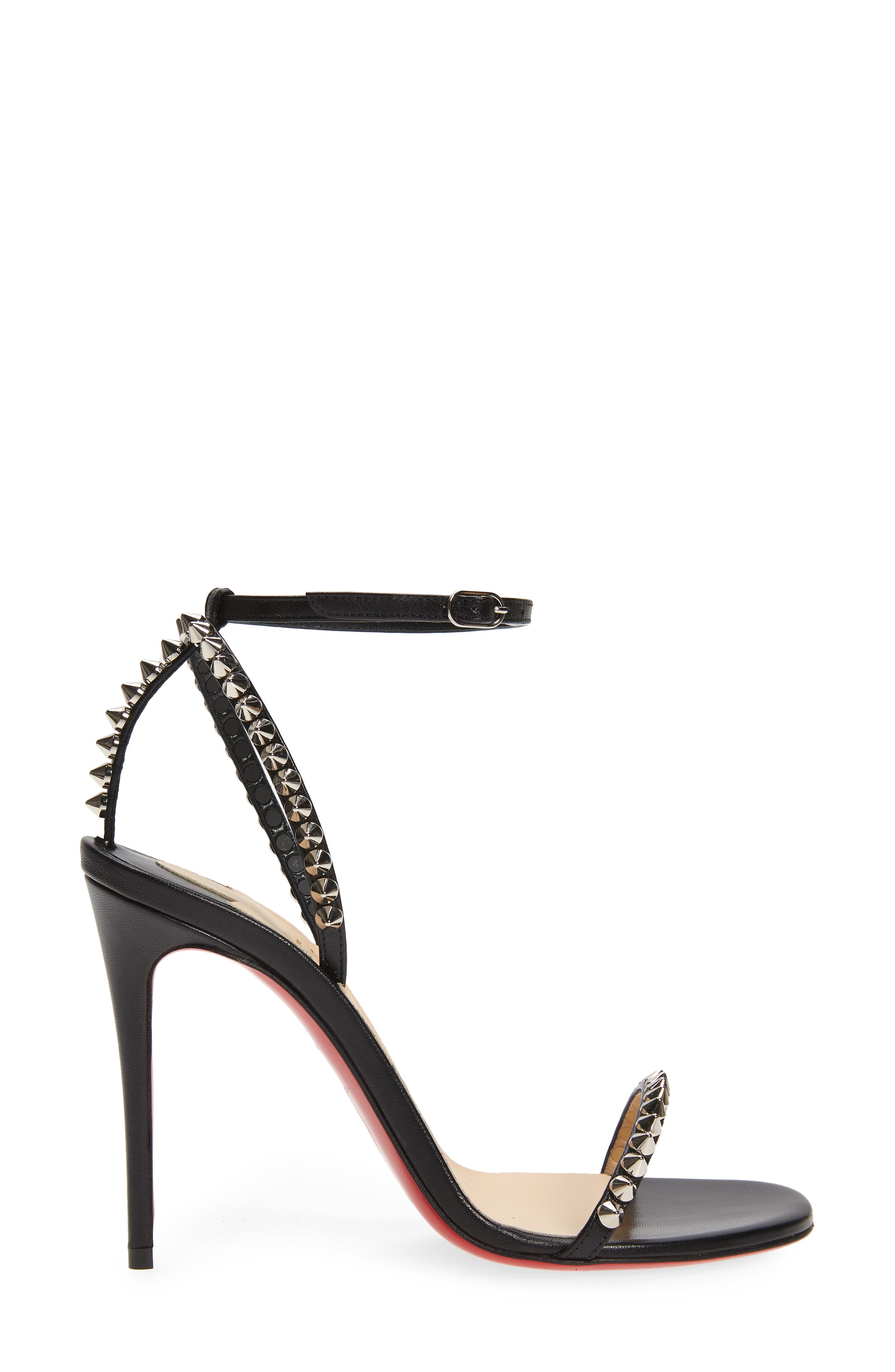 Christian Louboutin So Me Studded Sandal, Alternate, color, Black