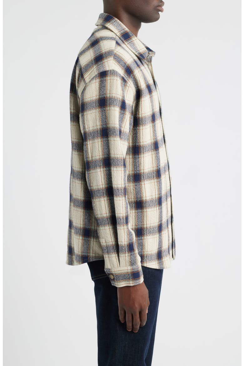 Plaid Overshirt, Alternate, color, CREAM/ NAVY PLAID