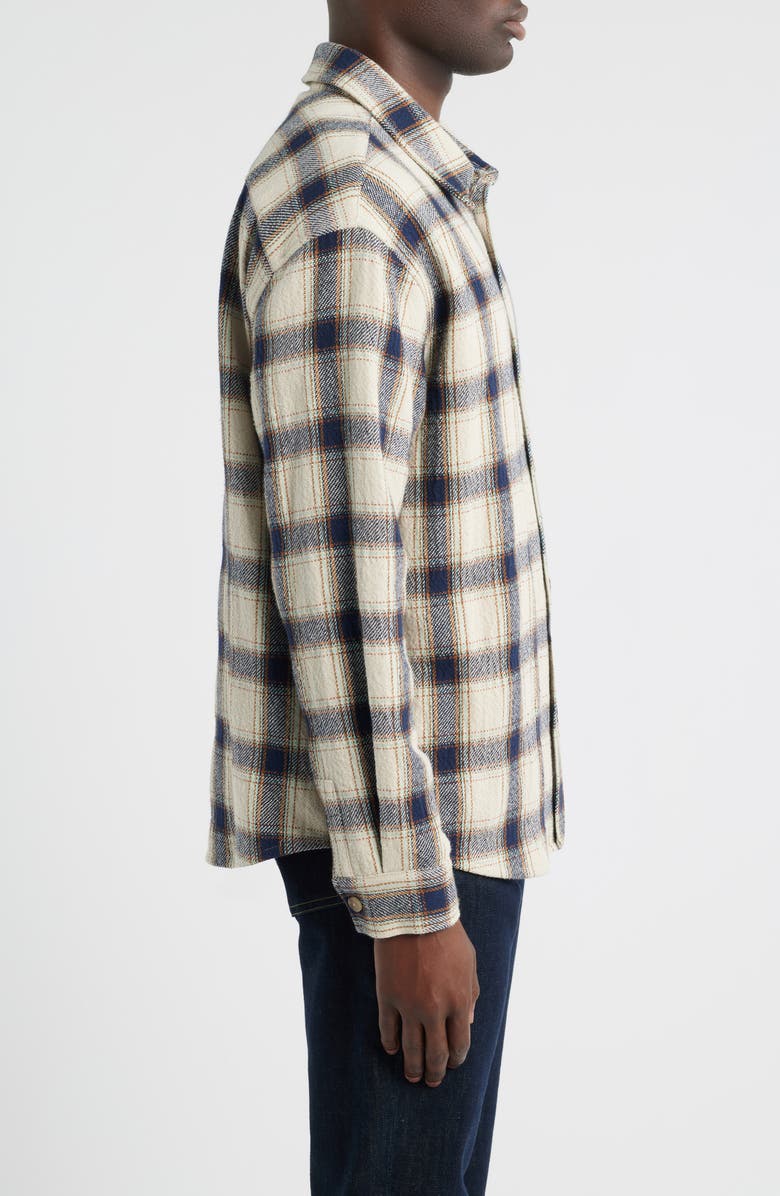 FRAME Plaid Overshirt, Alternate, color, Cream/ Navy Plaid