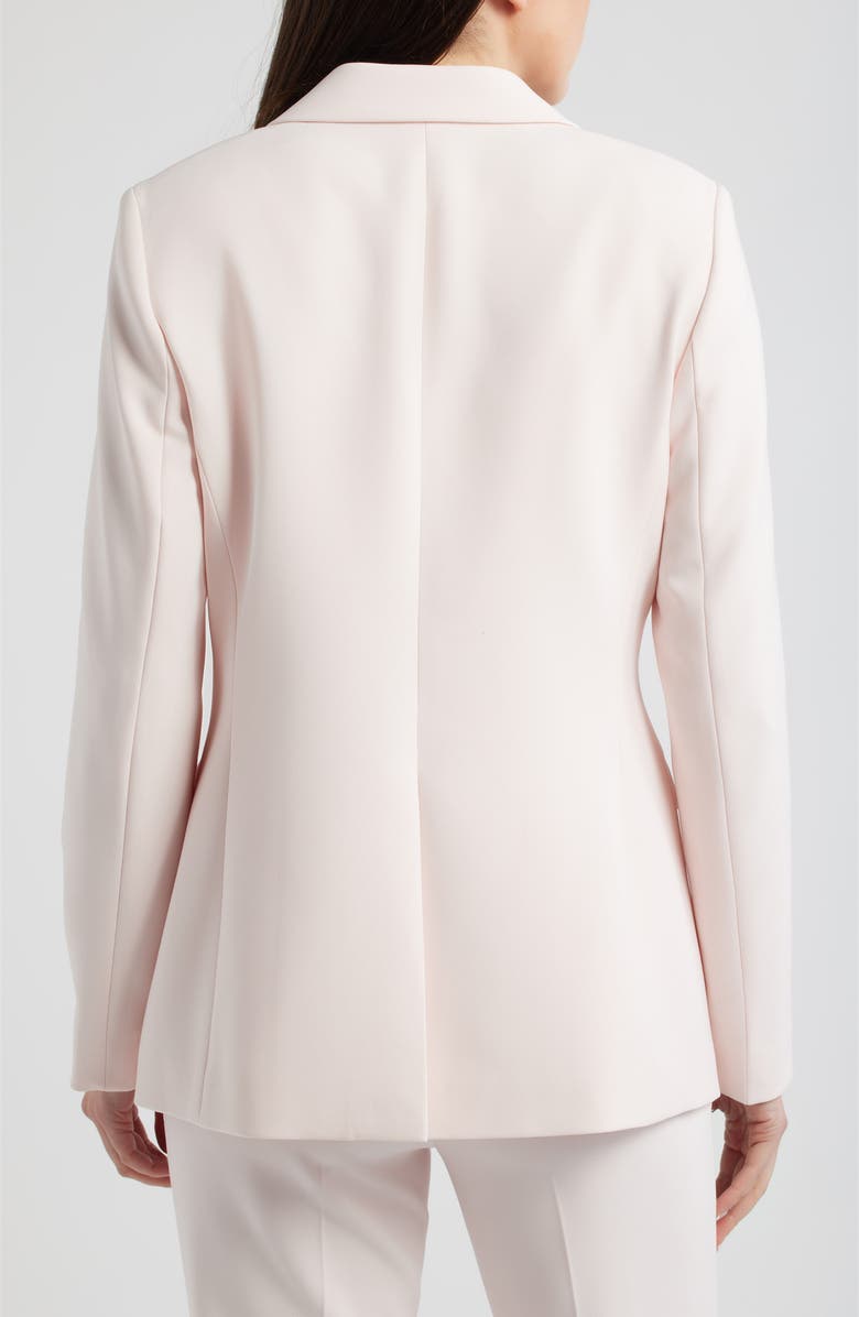 Anne Klein Crystal Brooch One Button Blazer, Alternate, color, 