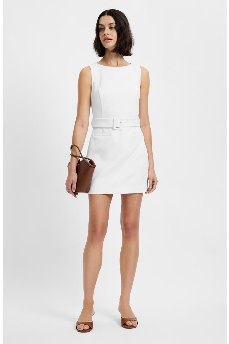 Azra Belted Sleeveless Twill Minidress, Alternate, color, SUMMER WHITE