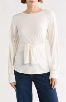 GO COUTURE Faux Tie Wrap Sweater