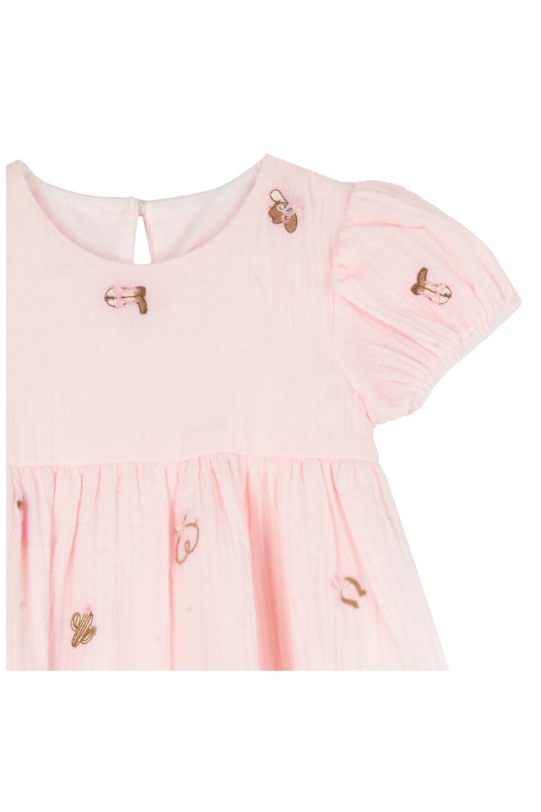 Western Embroidered Cotton Gauze Dress & Bloomers, Alternate, color, BLUSH
