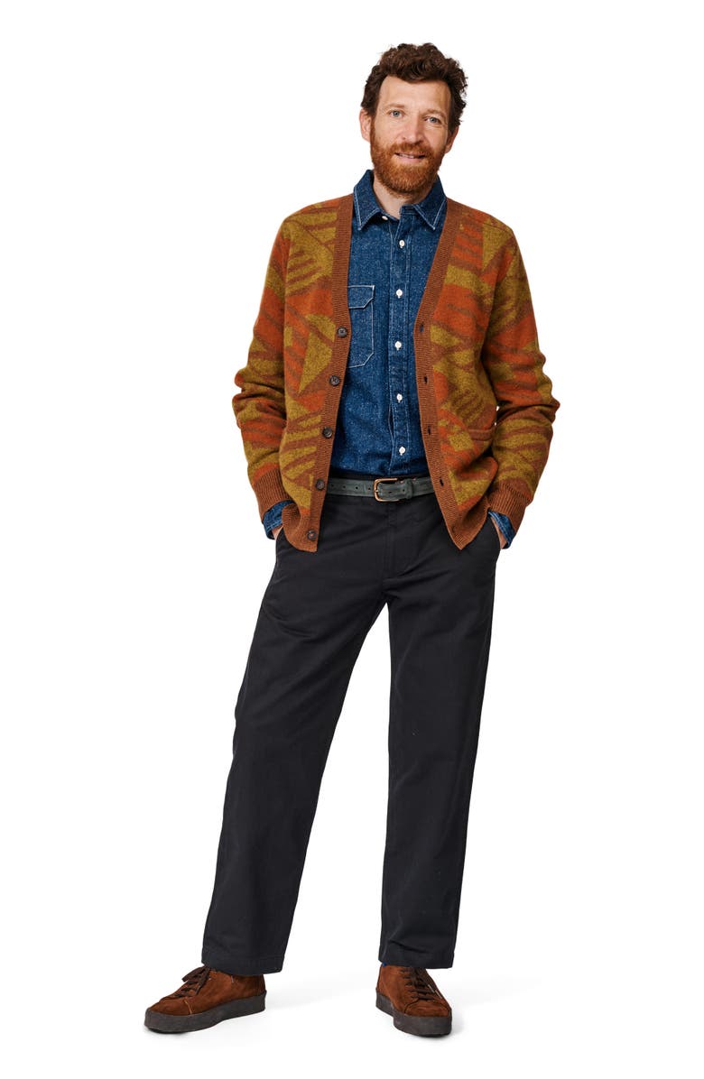 Aubin Blake Wool Cardigan, Alternate, color, Rust Mix