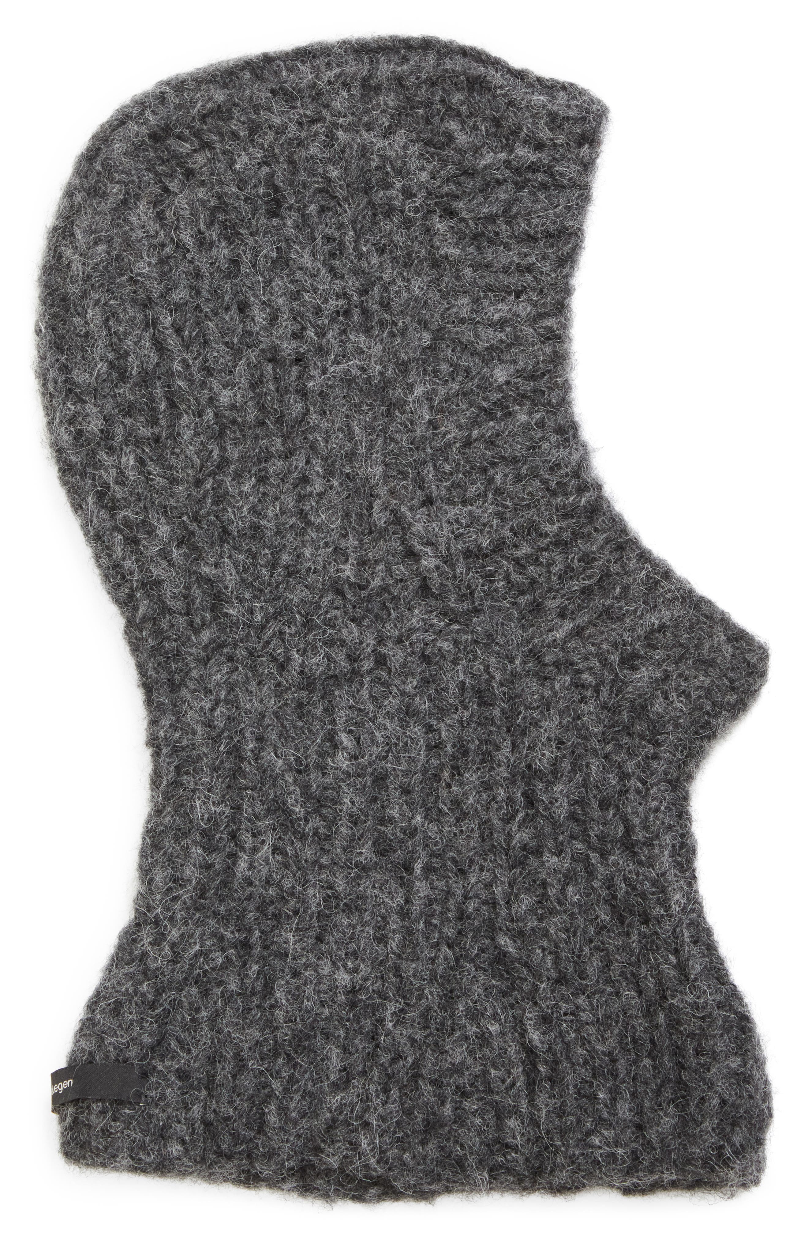 Meruert Tolegen Hand Knit Balaclava in Grey 