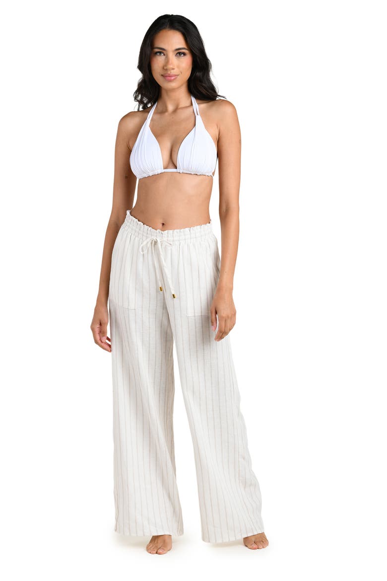 Delphine Coast Wide Leg Cover-Up Pants, Alternate, color, CREAM