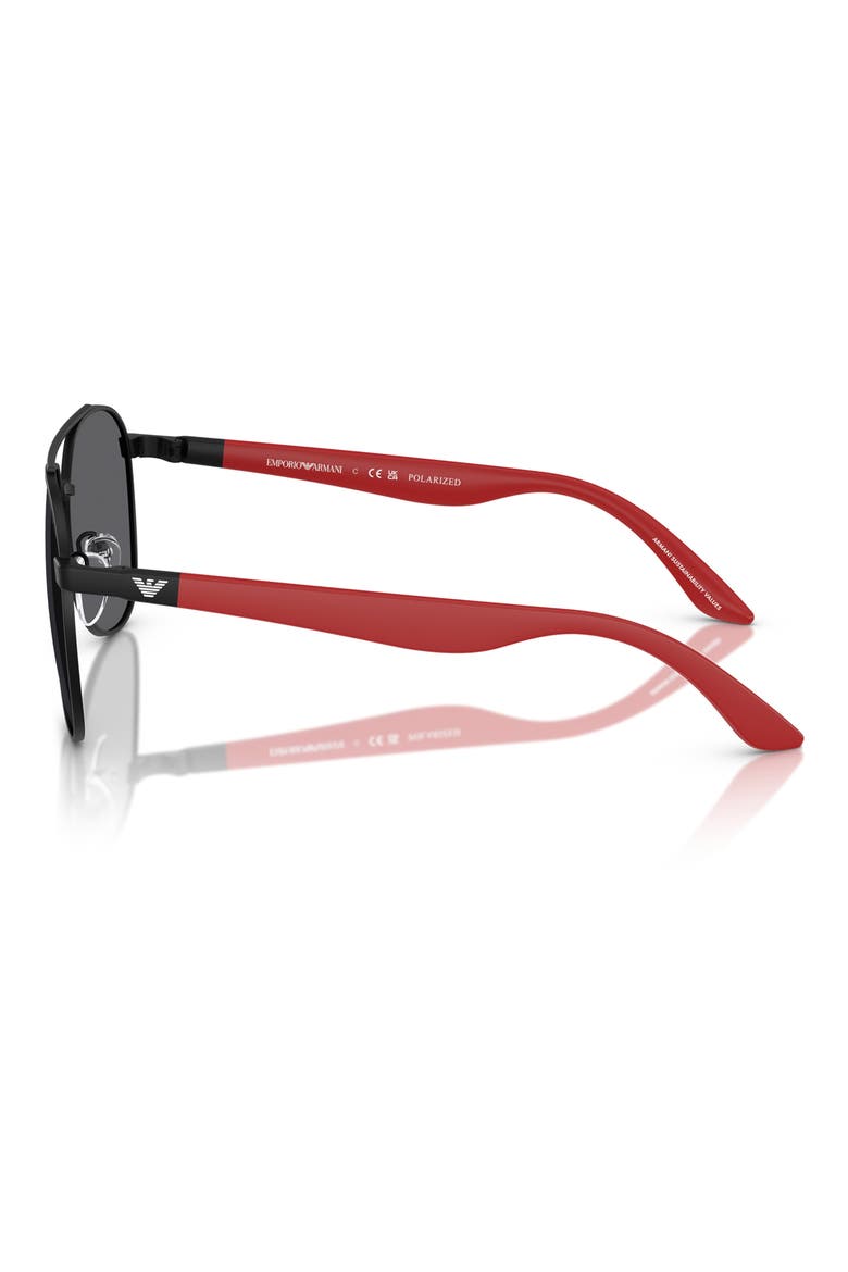 Kids' 53mm Pilot Sunglasses, Alternate, color, MATTE BLACK / GREY POLAR
